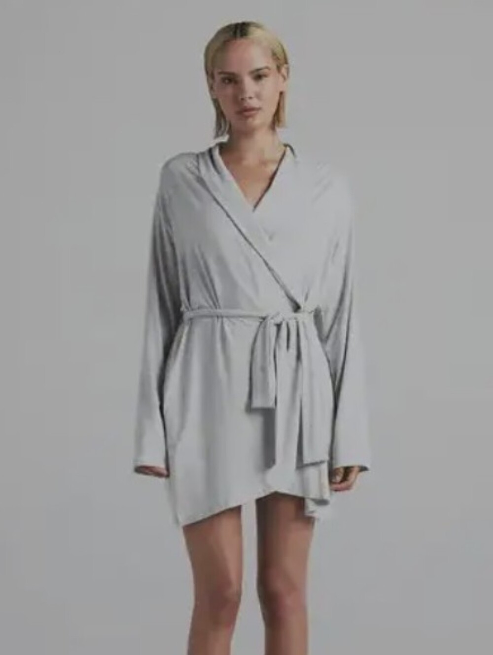 Skims Sleep Short Robe Light Heather Grey M